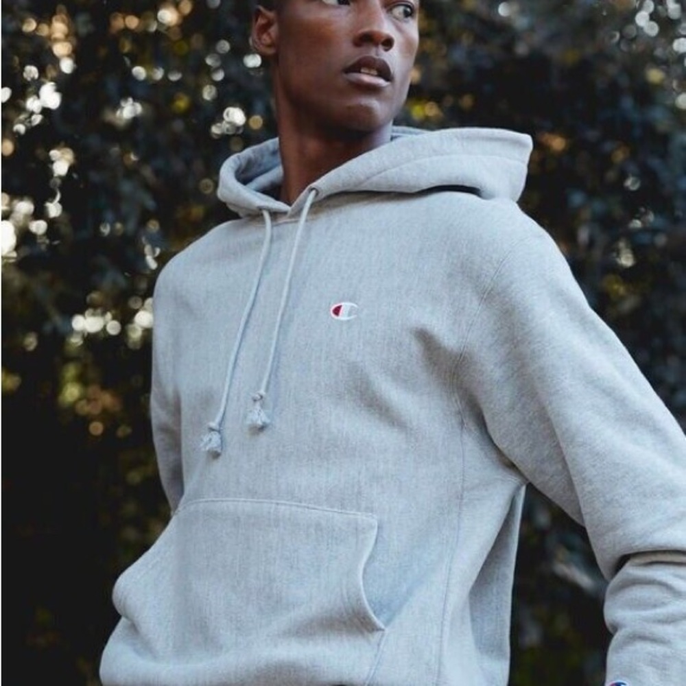 Champion Light Gray/Cream Men's Oversized Hoodie